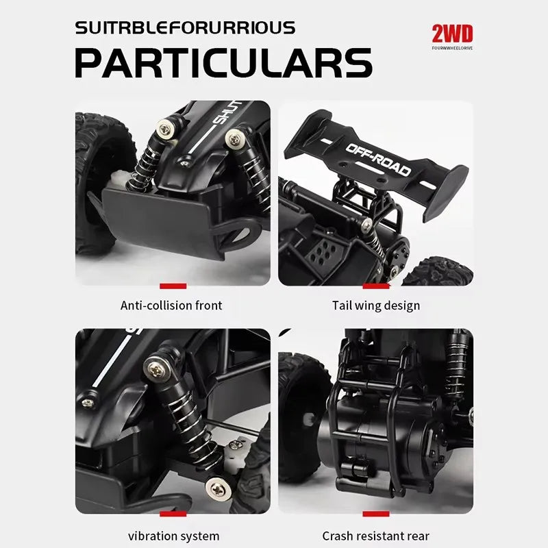 Zdalnie sterowany samochód RC Drift Racing 1:16 Pojazd terenowy Stop 2.4G Radio Szybkie ciężarówki z oświetleniem LED Wspaniały Prezent dla dziecka🎁 ❄️